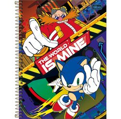 CADERNO UNIVERSITARIO SONIC - 1 MATERIA COM 80 FOLHAS