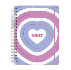 CADERNO SMART UNIV.80FLS DESTACAVEIS MILKY FEC/ELASTICO