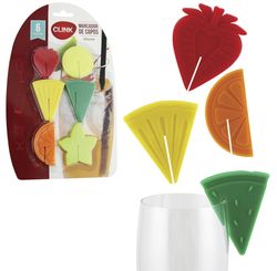 KIT 6 MARCADORES COPO SILICONE 2X2CM
