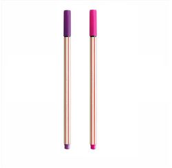 CANETA MICROLINE C/ 2 ROSA E VIOLETA