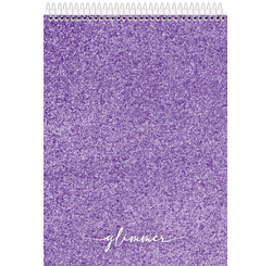 CADERNETA ESPIRAL 1/8 GLIMMER CAPA DURA C/ 80 FOLHAS SORTIDO
