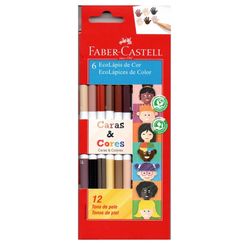 LAPIS DE COR ECOLAPIS CARAS&CORES 12 TONS DE PELE