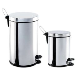 CONJUNTO LIXEIRA INOX C/PEDAL E BALDE 12L+3L