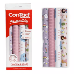 PAPEL CON-TACT NA MEDIDA 30CM X 1M BABY GIRL C/4 ROLOS
