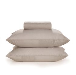 JOGO DE CAMA PERCAL 150 FIOS LISO  3 PCS CASAL  CINZA NEVOA