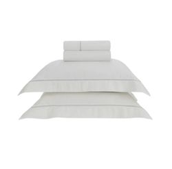 JOGO DE CAMA TRUSSARDI PORTELLO BRANCO/PLATINO  CASAL