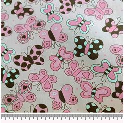 Tecido Tricoline Infantino Lg 1,49 42965 Borboleta Rosa Cor 01