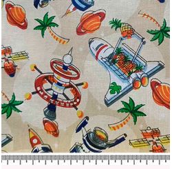 Tecido Tricoline Infantino Lg1,40 15206 Foguete 01