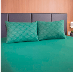 JOGO DE CAMA 100% ALG CASAL SUPREMO VERDE/VERDE ESMERALDA