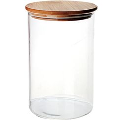 Pote Vidro  Borosilicato C/ Tampa Bamboo 1600ml