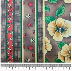 Tecido Tricoline Infantino Lg1,49 42940 Joaninha Barra Flor Cor 4