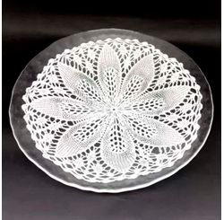 CENTRO DE MESA RENDA EM VIDRO D32XA2CM