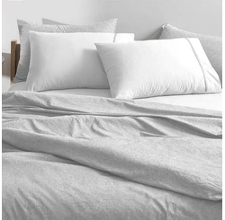 Jogo de Cama Percal 180 Fios Liam  King 3 Pcs Branco/castor