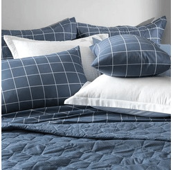 Jogo de Cama Percal 150 Fios Est Casal Grid