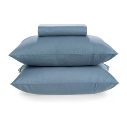 Jogo de Cama Percal 150 Fios Liso  3 Pcs Queen  Jeans