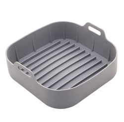 Forma Quadrada de Silicone P/air Fryer Cinza 20x7cm