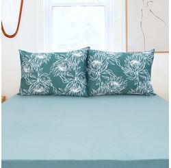 Jogo de Cama 100% Alg Queen  Dublin/verde Trelica