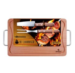 Kit Churrasco 39x25cm C/ Garfo e Faca - Stolf