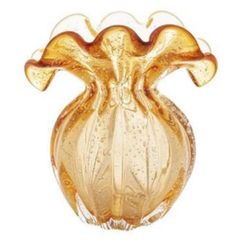 Vaso de Vidro Italy Ambar 13,5cmx11cmx14cm