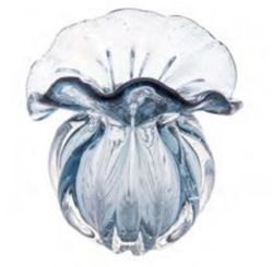Vaso de Vidro Italy Azul 13,5cm X 11cm X 14cm