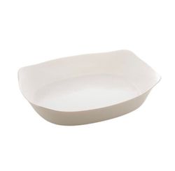 Travessa de Vidro Opalino Carine White 30cm X 22cm X 6cm