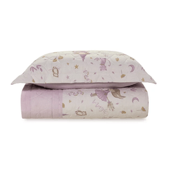 Colcha Com Porta Travesseiro  200 Fios Infantil Fantasia Solteiro