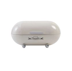 Porta Pao de Metal Cream Oval 33,5x18x16,5cm