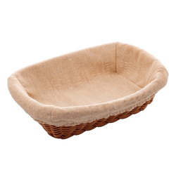 Cesta Retangular Rattan Plastico C/forro Tecido 24x17x7cm