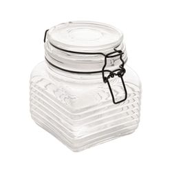 Pote Hermetico de Vidro Com Metal Preto 750ml