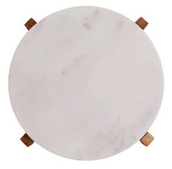 Tabua Marmore 28cm 1.4mm C/base Madeira Branco