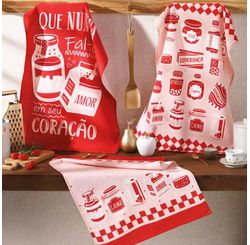 Pano de Copa Prata Est 45cmx65cm Sentimentos (sortido)