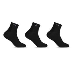 Kit Com 3 Pares de Meias Cano Curt0 - Tam.33/38 - Preto