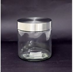 Pote Vidro Tampa Inox 850ml
