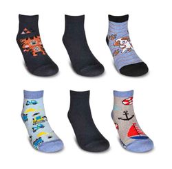 Kit Com 3 Pares de  Meias Infantil Menino - Tam. 19 a 22 - Sortido