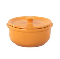 Molheira Com Tampa Hand Food Em Ceramica 600ml Laranja