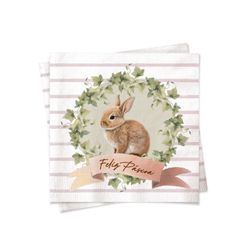Guardanapo Papel Com Coelho Feliz Pascoa 33x33cm 20 Unidades