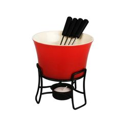 CONJUNTO FONDUE ZERMATT VERMELHO  6PCS