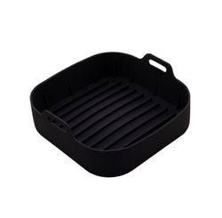 Forma Quadrada de Silicone P/air Fryer Preta 20x7cm
