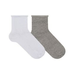 Meia  Medio 34 - 38 Branco/mescla 7615cia2 0002