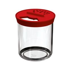 FARINHEIRO TRANSPARENTE COM TAMPA VERMELHO (UZ305-VM) - Uz Utilidades