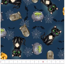 Tecido Tricoline Digital Lg 1,50 Halloween 9017 E499