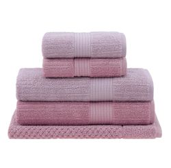 Jogo Banho 5pcs Fio Pent Canelado 0,70 X 1,40 1634/1371 Rosa