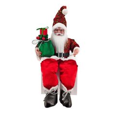 Papai Noel Sentado Musical Vermelho/verde 70cm