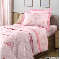 Jogo de Cama Percal 200 Fios Infantil Ballet Solteiro