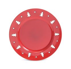 Sousplat Com Pinheiro e Estrela Vermelho 33x33cm