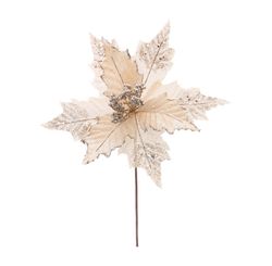 Poinsetia Com Glitter Natural 30cm