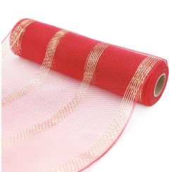 Tela Com Listras Vermelho e Ouro 450cm