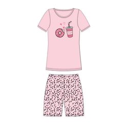 Pijama Feminino Manga C/bermuda Visco Verao Estampa Sortida