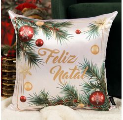 Capa Natalina Feliz 43 X 43 Feliz Natal/unico