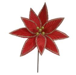 Flor Bico Papagaio Natal Aveludado Vermelho 25cm (52661001)